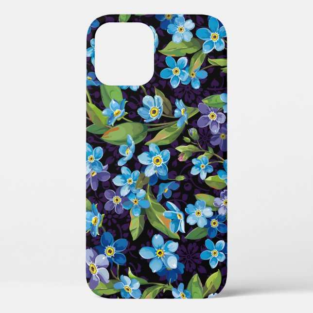 Elegance Forget-Me-Not Floral Pattern Case-Mate iPhone Case (Back)