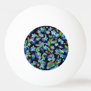 Elegance Forget-Me-Not Floral Pattern Ping Pong Ball