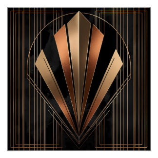 Élégance Géométrique Métallique Art Déco