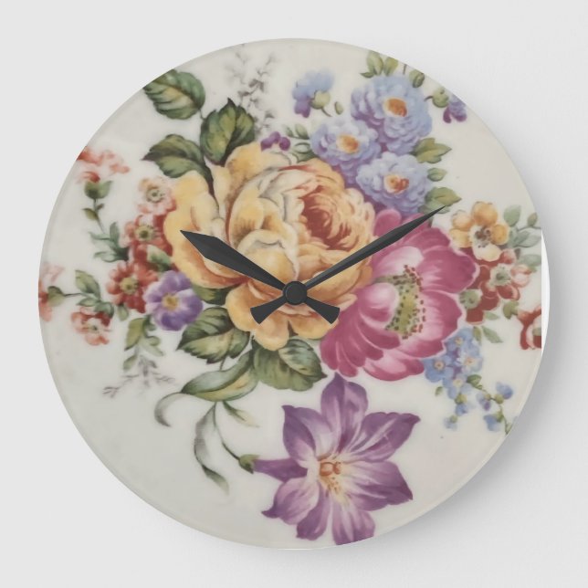 Élégance : Horloge inspirée de la porcelaine (Recto)