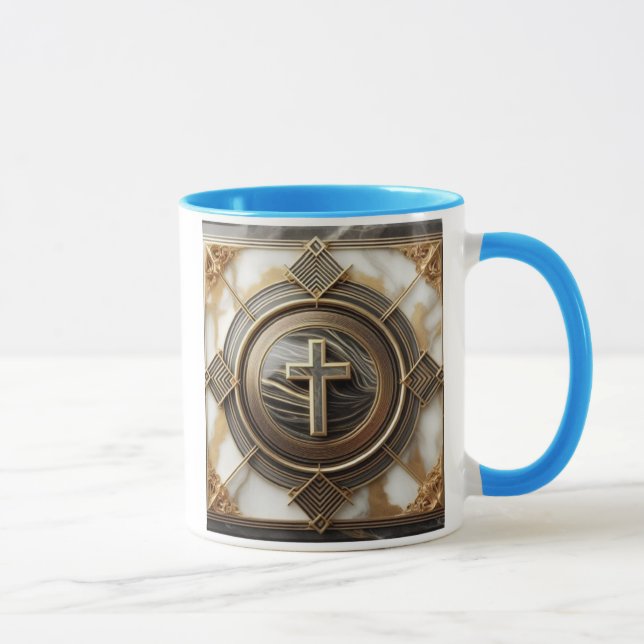 Elegance in Absolution Cross on Marble With Gilded Mug (Right)