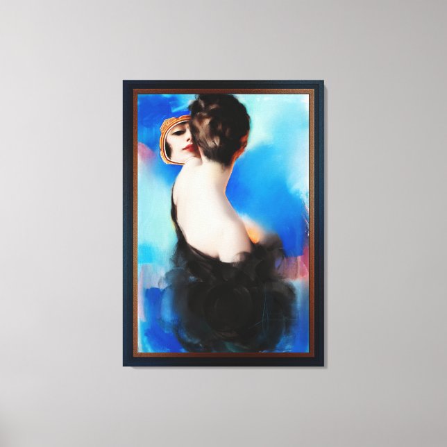 Elegance In Black by Rolf Armstrong Canvas Print (Front)