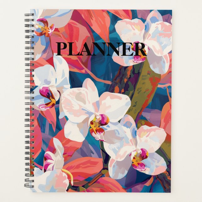 Elegance in Bloom: Your Orchid-Designed Planner (Front)