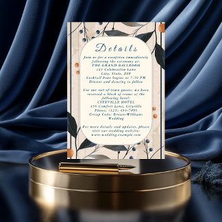 Elegance in Blue & Gold Modern Enclosure Card