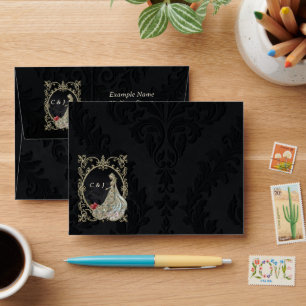 Elegance in gold and black. envelope