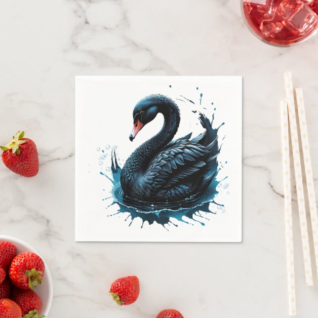 Elegance in motion, the black swan napkin (Insitu)