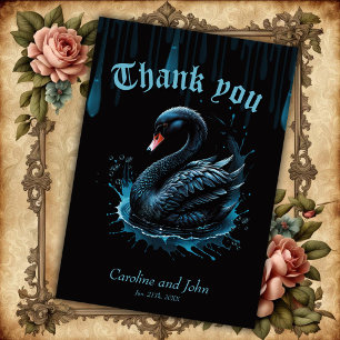Elegance in motion, the black swan, thank you card