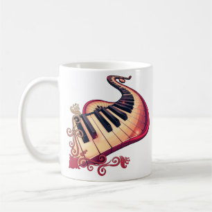 Elegance in motion, the curved piano. coffee mug