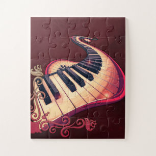 Elegance in motion, the curved piano.  jigsaw puzzle