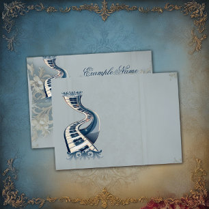 Elegance in piano keys and blossoms. envelope