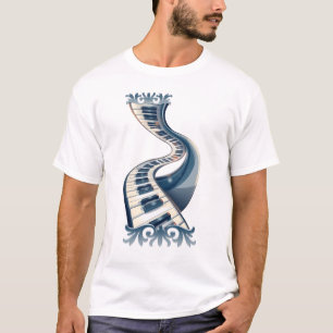 Elegance in piano keys and blossoms. T-Shirt