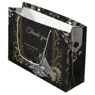 Elegance in silver and black. large gift bag