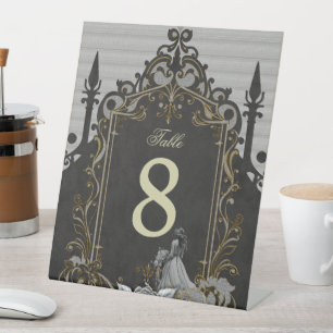 Elegance in silver and black. pedestal sign