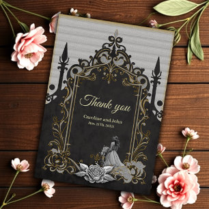 Elegance in silver and black. thank you card