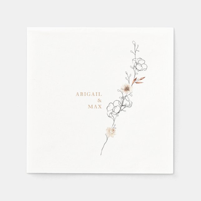 Elegance in Simplicity Delicate White Wedding  Napkin (Front)