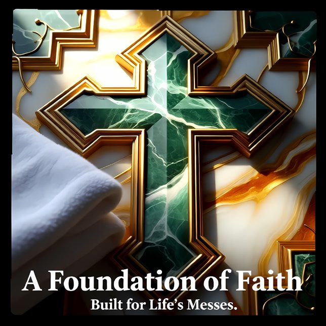 Elegance in Stone Golden-Framed Marble Cross Tile (Creator Uploaded)