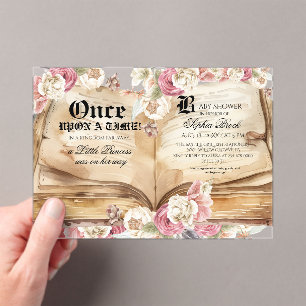 Elegance Kingdom Book Baby Shower Acrylic Invitations