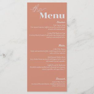 Elegance & Modern Flair Blush Pink Wedding Menu