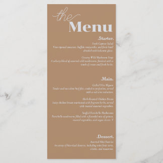 Elegance & Modern Flair Dusty Pink Wedding Menu