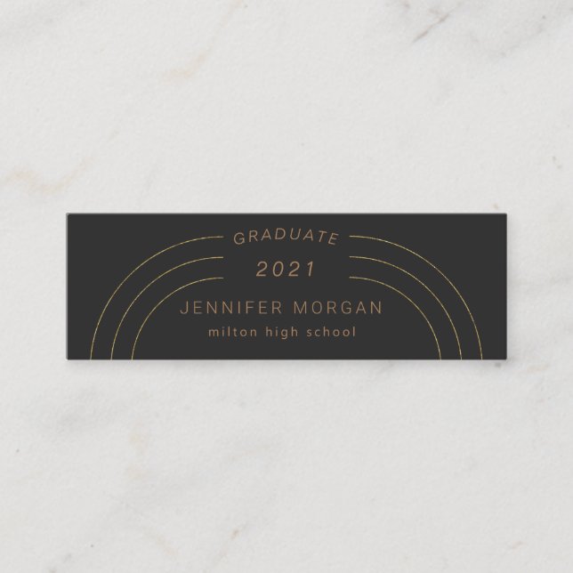 élégance moderne or graduation Nom Carte (Devant)