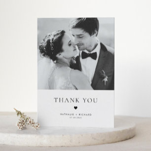Elegance moderne Typographie noire Mariage Merci