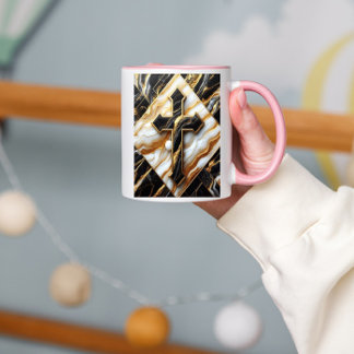 Elegance Monochrome Ceramic pattern Gilded Touches Mug