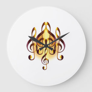 Elegance Musical Heart Design Large Clock