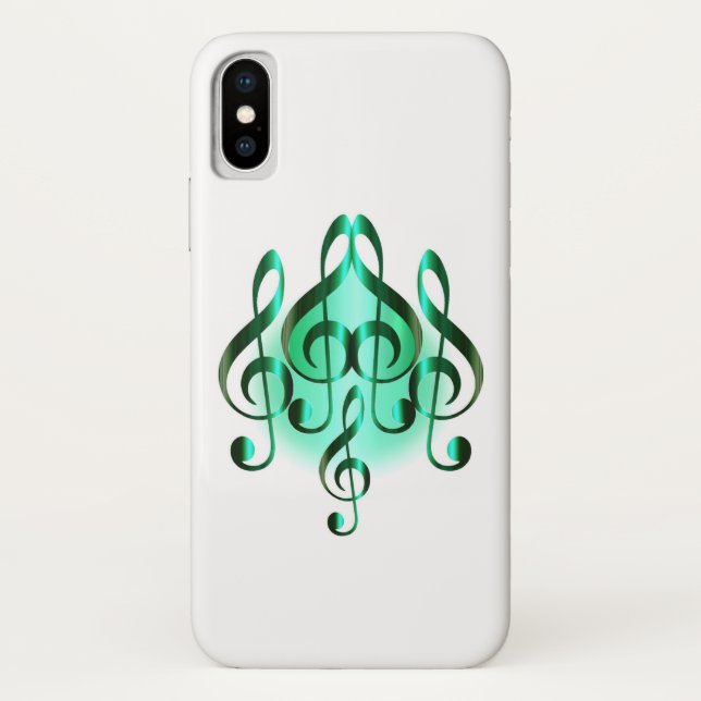 Elegance Musical Heart Design White Case-Mate iPhone Case (Back)