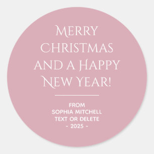 Élégance Muted - Sticker de Noël Rose