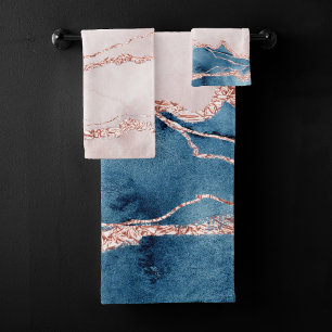 Élégance mystique   Turquoise Bleu et Rose Or Agat