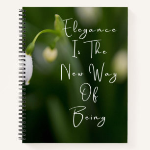 Elegance new way of being white flower notebook
