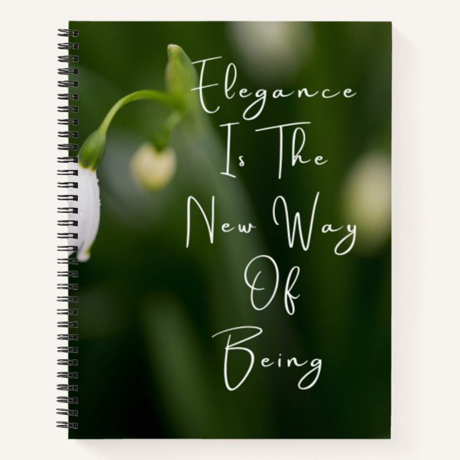 Elegance new way of being white flower notebook (Front)
