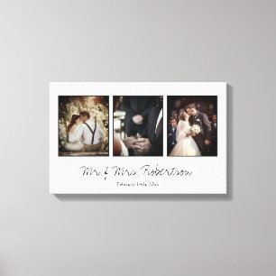 Elegance Newly weds Family and Wedding Stretch Canvas Print