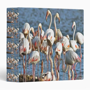 Elegance Of Artistic Pink Flamingos Binder