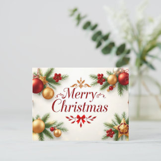 Elegance of Christmas: A Festive Celebration Postcard