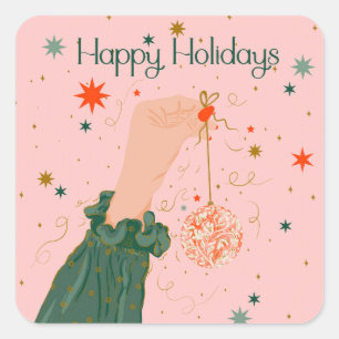 Elegance of the Season Square Sticker