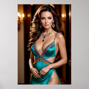 Elegance of the Turquoise Woman (3) Poster