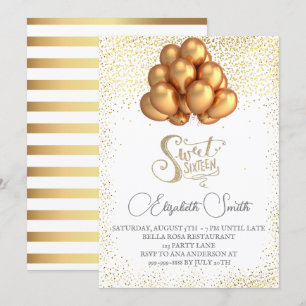 Elégance or, invitation sweet sixteen