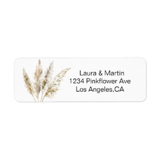 Elegance pampas watercolor grass  Label
