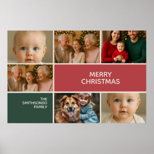 elegance pastel colour collage merry Christmas Poster