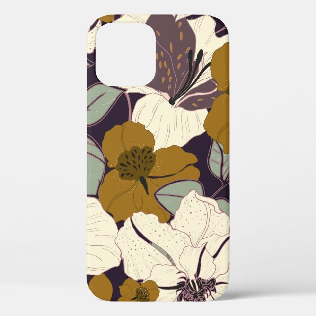 Elegance pattern with flowers and leaf. Floral vin Case-Mate iPhone Case (Back)