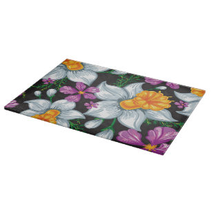 Elegance pattern with narcissus flowers 2 cutting board