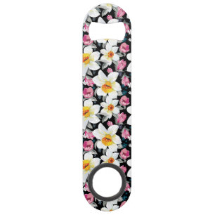 Elegance pattern with narcissus flowers bar key