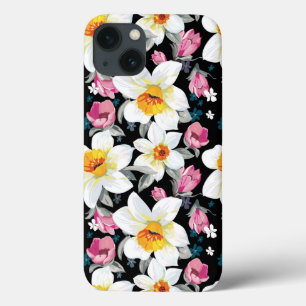 Elegance pattern with narcissus flowers iPhone 13 case