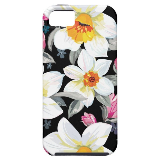 Elegance pattern with narcissus flowers Case-Mate iPhone case (Back)