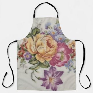 Elegance: Porcelain-Inspired Floral Print Apron 
