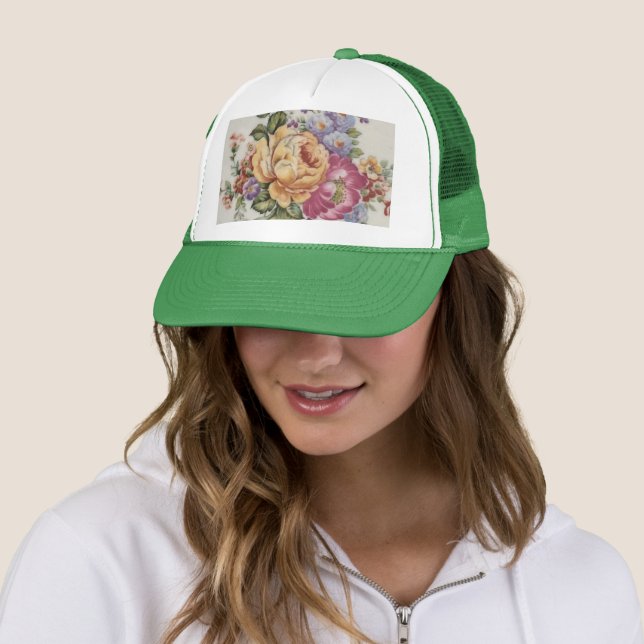 Elegance: Porcelain-Inspired Trucker Hat  (In Situ)