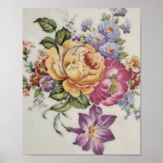 Élégance : Poster inspiré de la porcelaine