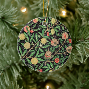 Elegance Revived: William Morris's Fruit Pattern Ceramic Ornament