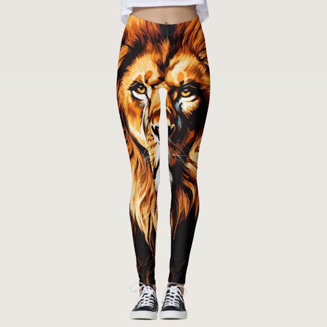 Élégance sauvage : Leggings imprimés lioness (Devant)
